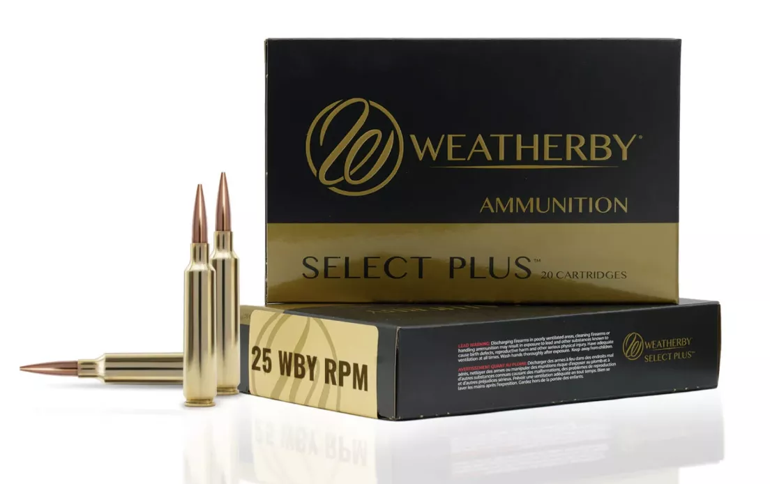 Weatherby Select Plus 25 Weatherby RPM Ammo 107gr Hammer Custom 20rds - M25RPM107HCB