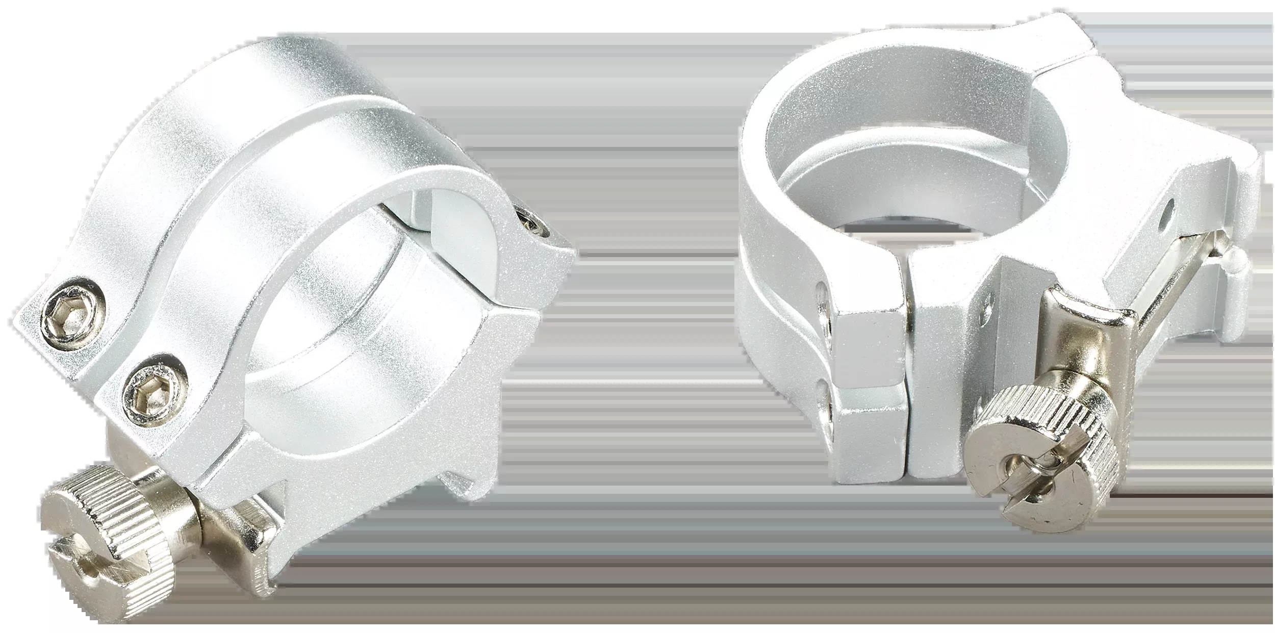 Weaver Mounts Quad Lock Detachable Scope Rings, 1 inch High, Silver, Aluminum, Fits Weaver Bases 49056