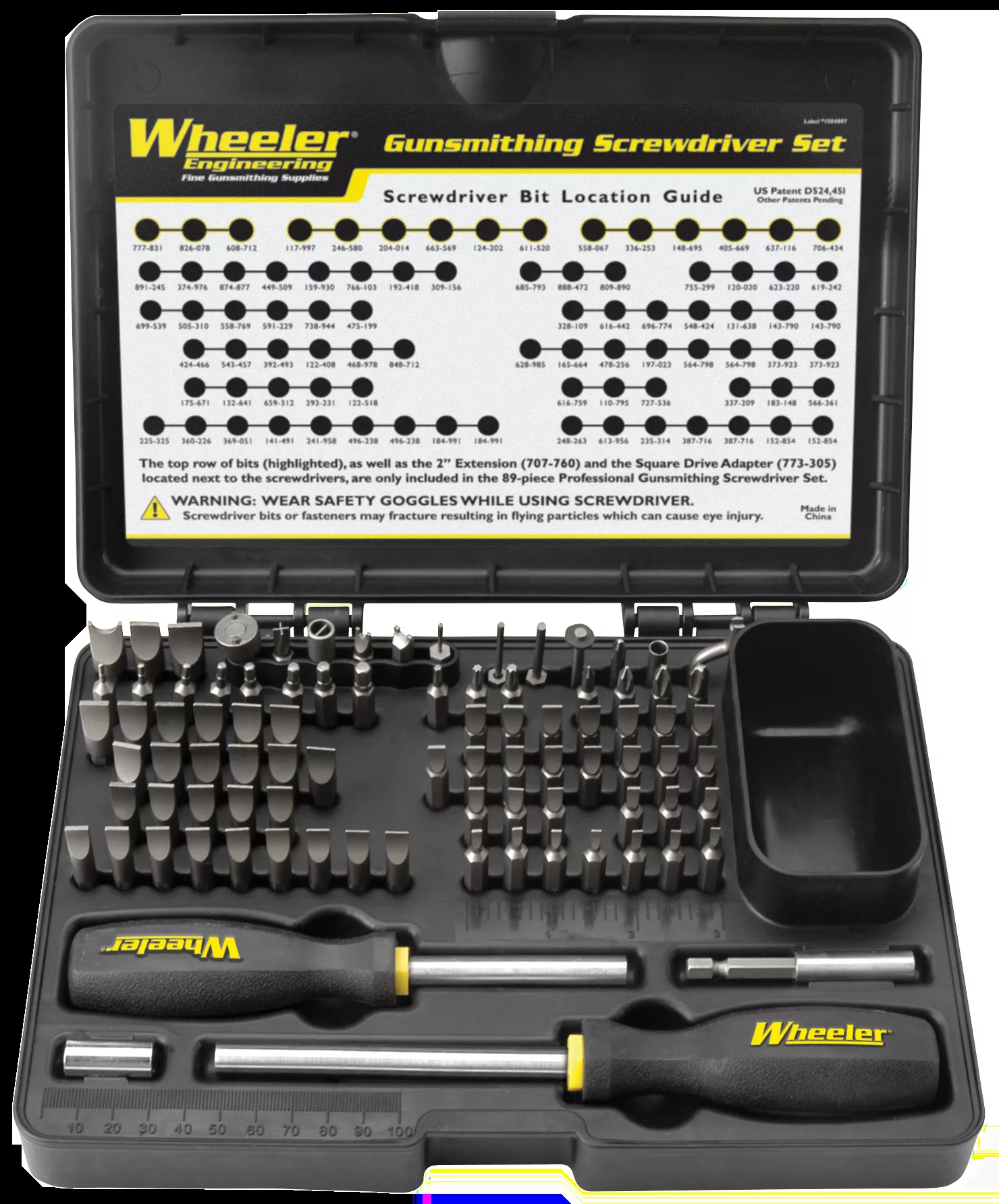 Wheeler 4001008 Pro Gunsmithing Screwdriver Set Black 89 Pieces
