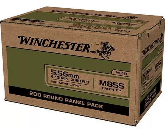 Winchester 5.56 M885 62gr Green Tip FMJ 200rd box