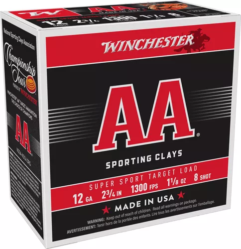 WINCHESTER AA 12GA 2.75" - 1-1/8OZ #8 1300FPS 250RD CASE
