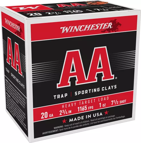 WINCHESTER AA 20GA 2.75" 1OZ - #7.5 1165FPS 250RDCASE LOT