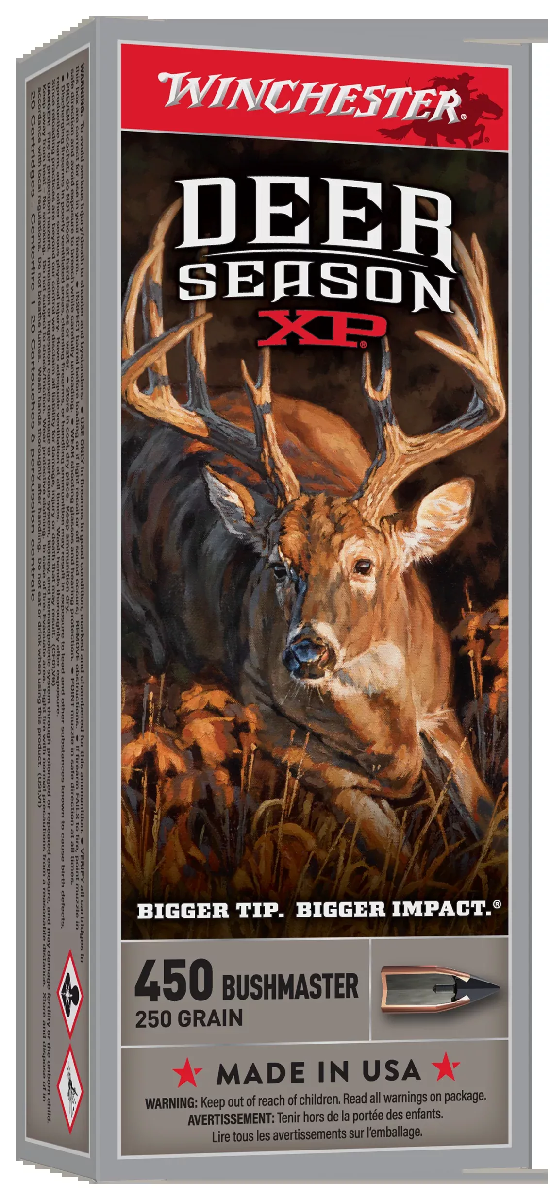 Winchester Ammo Deer Season XP 450 Bushmaster 250gr Extreme Point 20 Rd - Box or Case