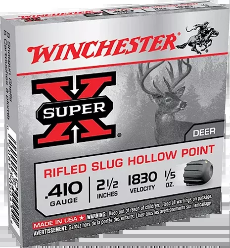 Winchester Ammo Super-X .410 Gauge 2-1/2in 1/5oz Rifled Slug 15-Round Value Pack X41RS5VP