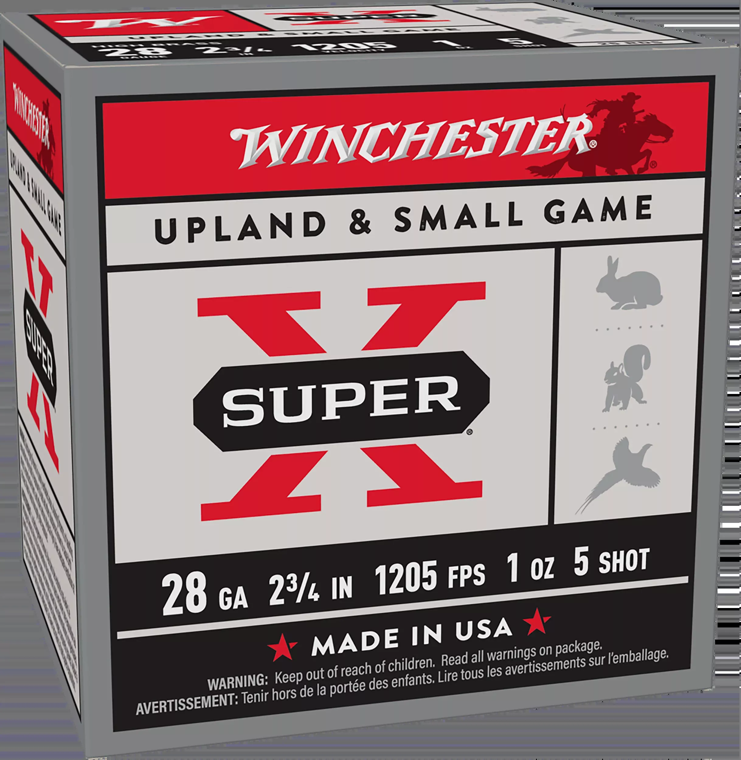 Winchester Ammo Super X High Brass Heavy Game Load 28 Gauge 2 3/4" 1 oz #5 Shot 25 Rounds X28H5