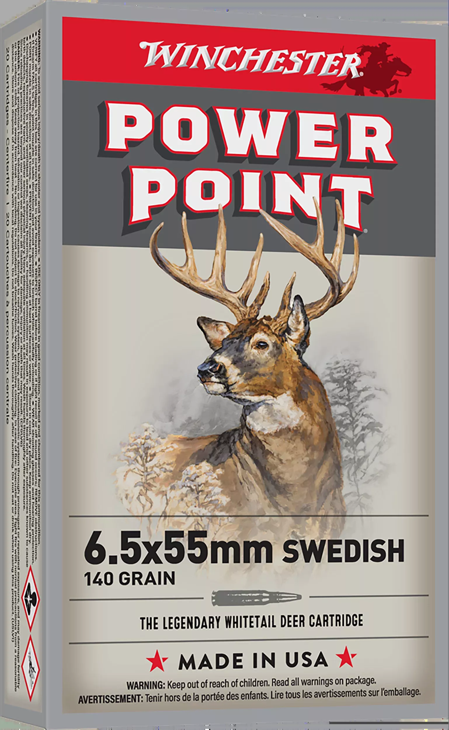 Winchester Ammo Super-X Power-Point 6.5x55 Swedish 140gr Centerfire Rifle Ammo 20rd Box X6555