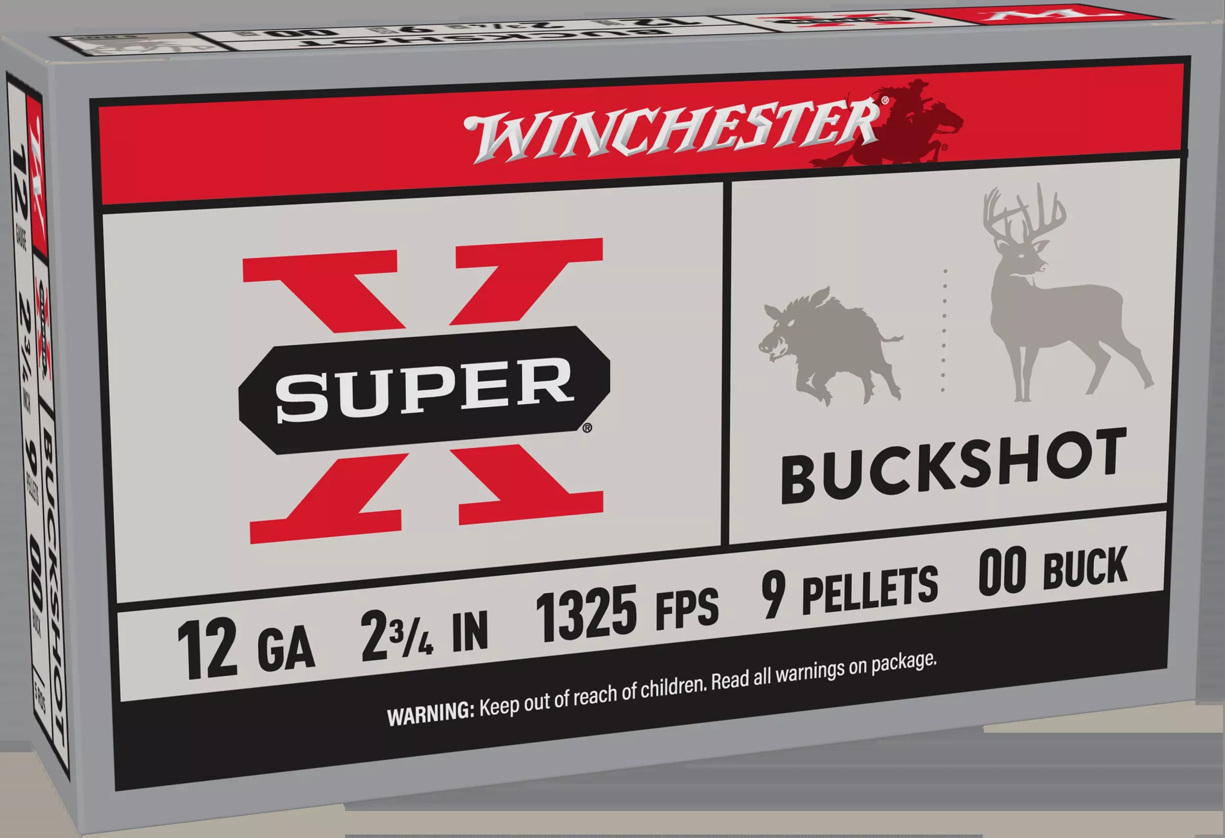 Winchester Ammo XB1200 Super-X 12 Gauge 2.75" 9 Pellets 00 Buck Shot 5 Rd - Box or Case