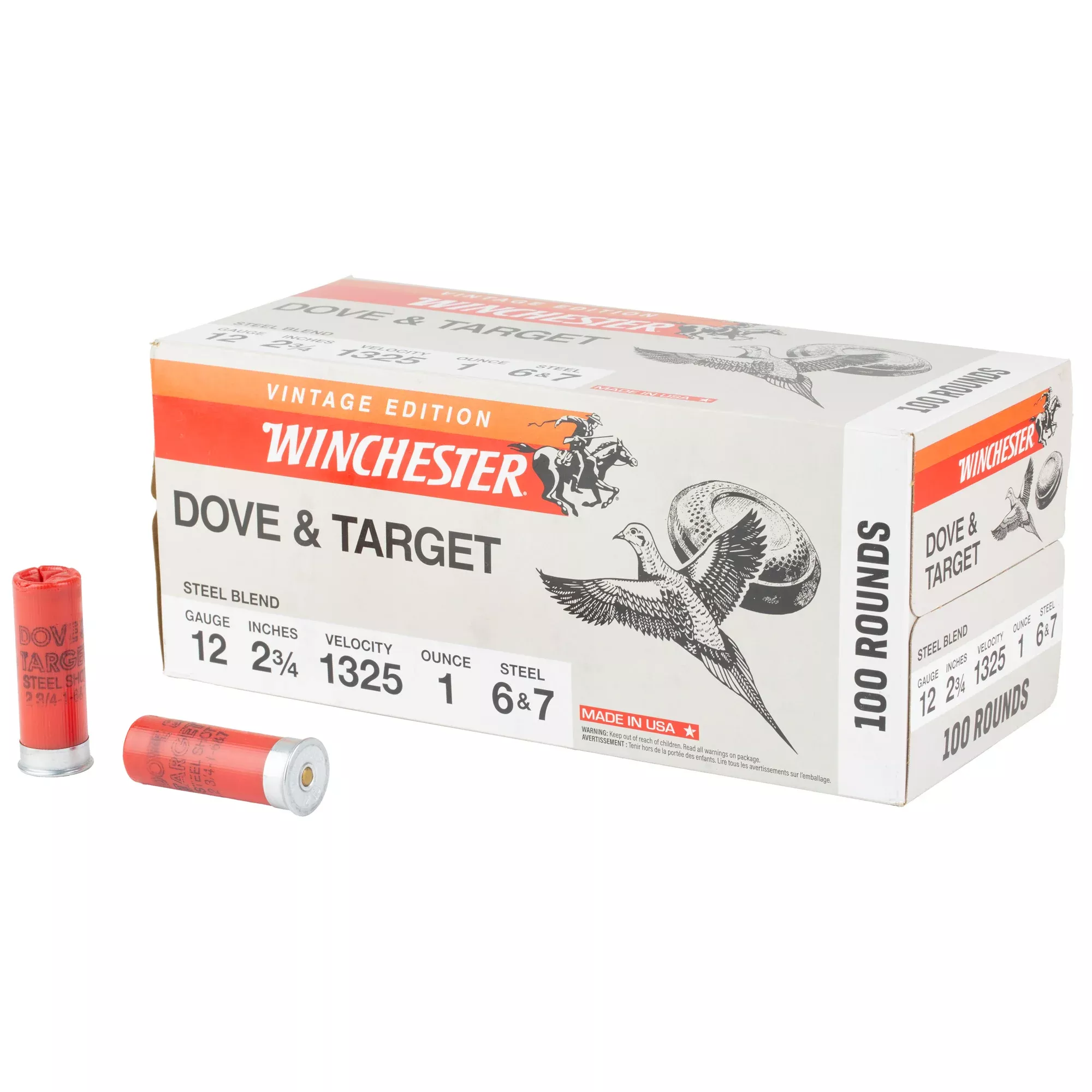 Winchester Ammunition Super-X Steel 12 Gauge 2.75in Shotshells, 1oz #6/#7, 100rd XU12S67VP
