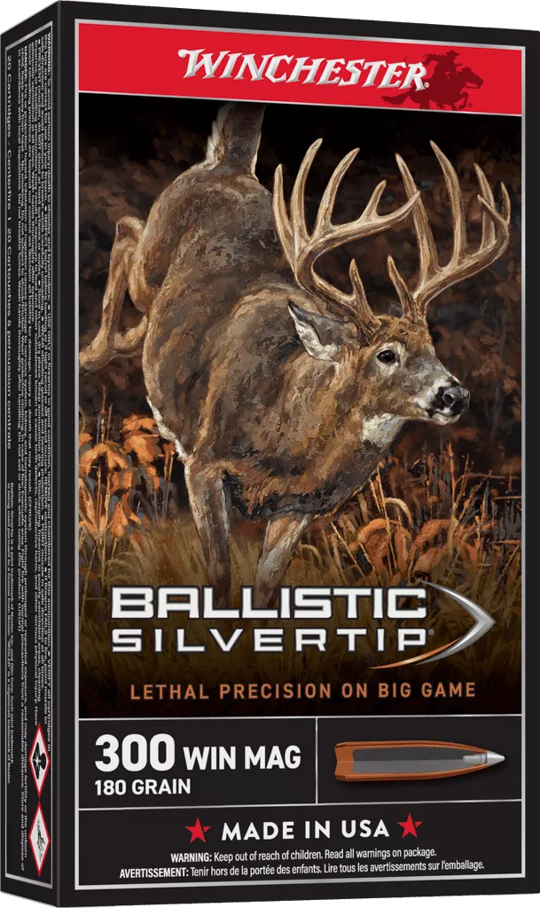 Winchester Ballistic Silvertip 300 Winchester Magnum Ammo 180 Grain Polymer Tip