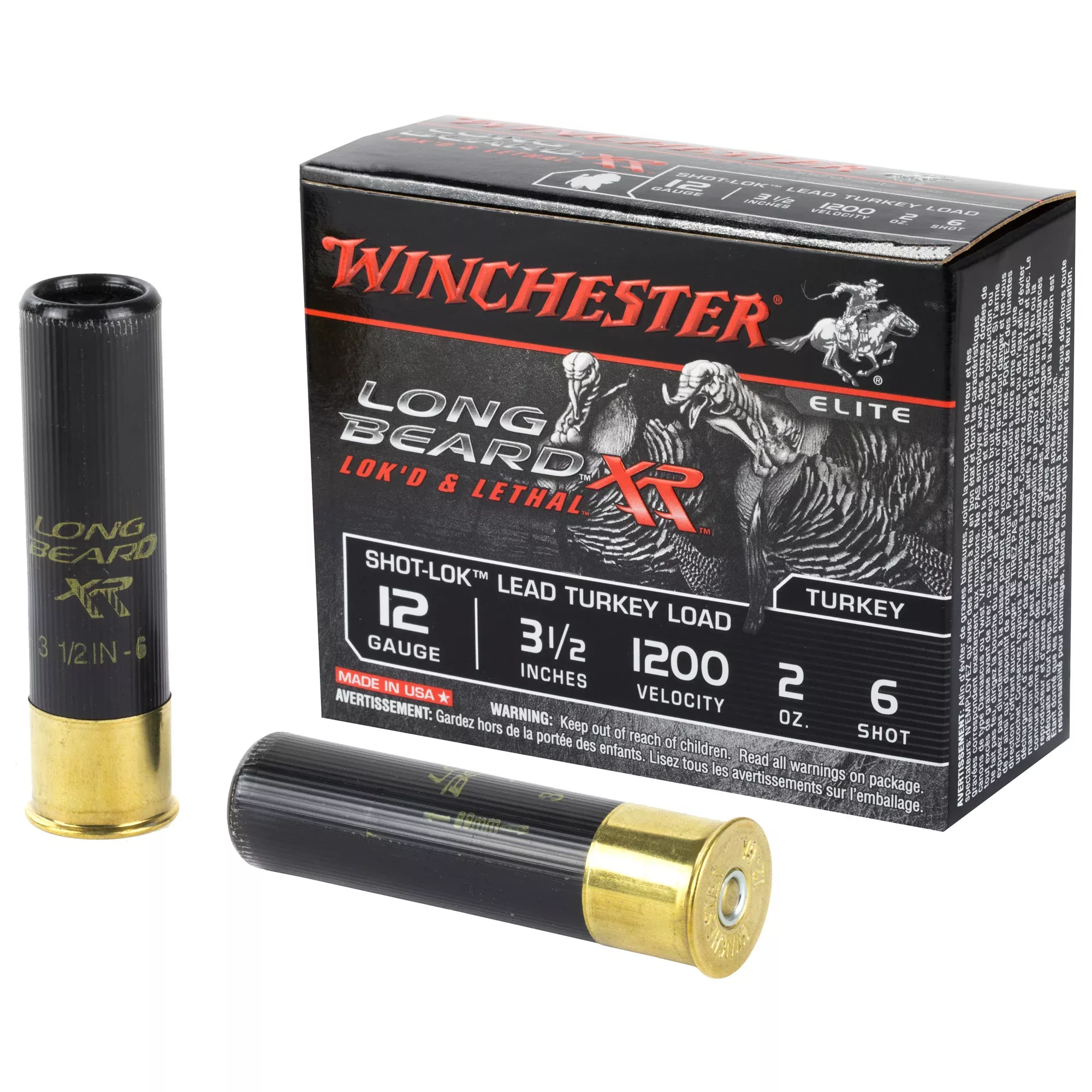Winchester Long Beard XR Turkey 12 Gauge 3.5in #6 Lead Shot 2oz 10rd Shotshells STLB12L6