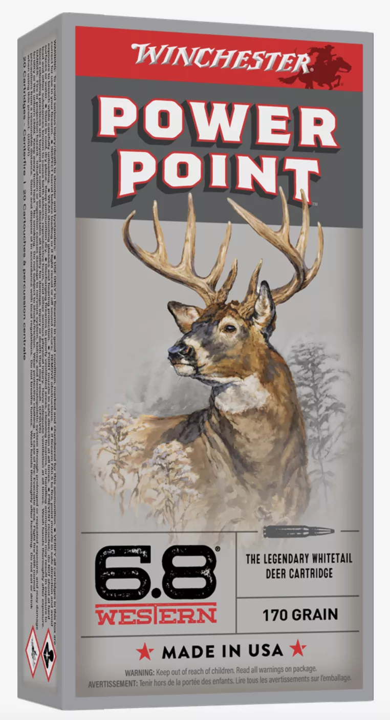 Winchester Power-Point 6.8 Western Ammo 170gr SP 20rds - X68W1