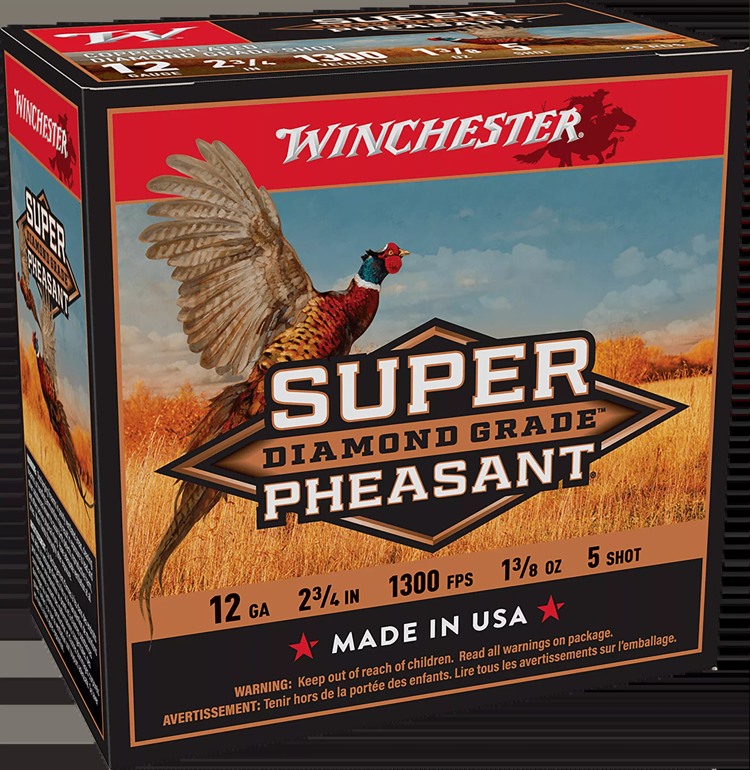 Winchester Super Pheasant Diamond Grade 12 Gauge 2.75in #5 Shot 1-3/8oz 25rd SPDG125