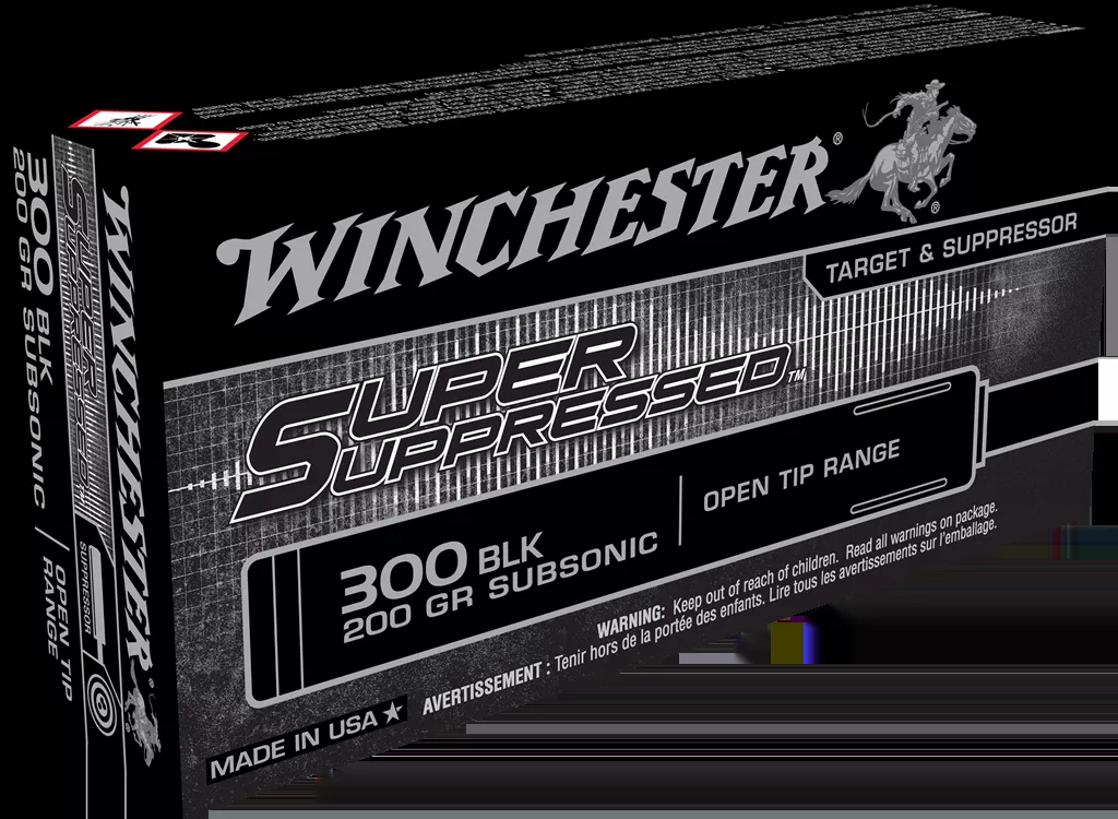 Winchester Super Suppressed 300 AAC Blackout Ammunition 200 Grain Full Metal Jacket - SUP300BLK