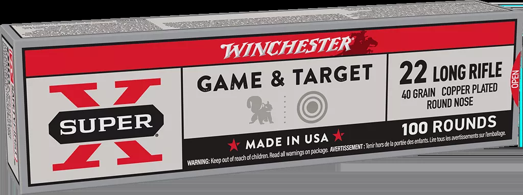 Winchester Super-X 22 Long Rifle Ammunition 40 Grain Round Nose Copper Plated - X22LRSS1
