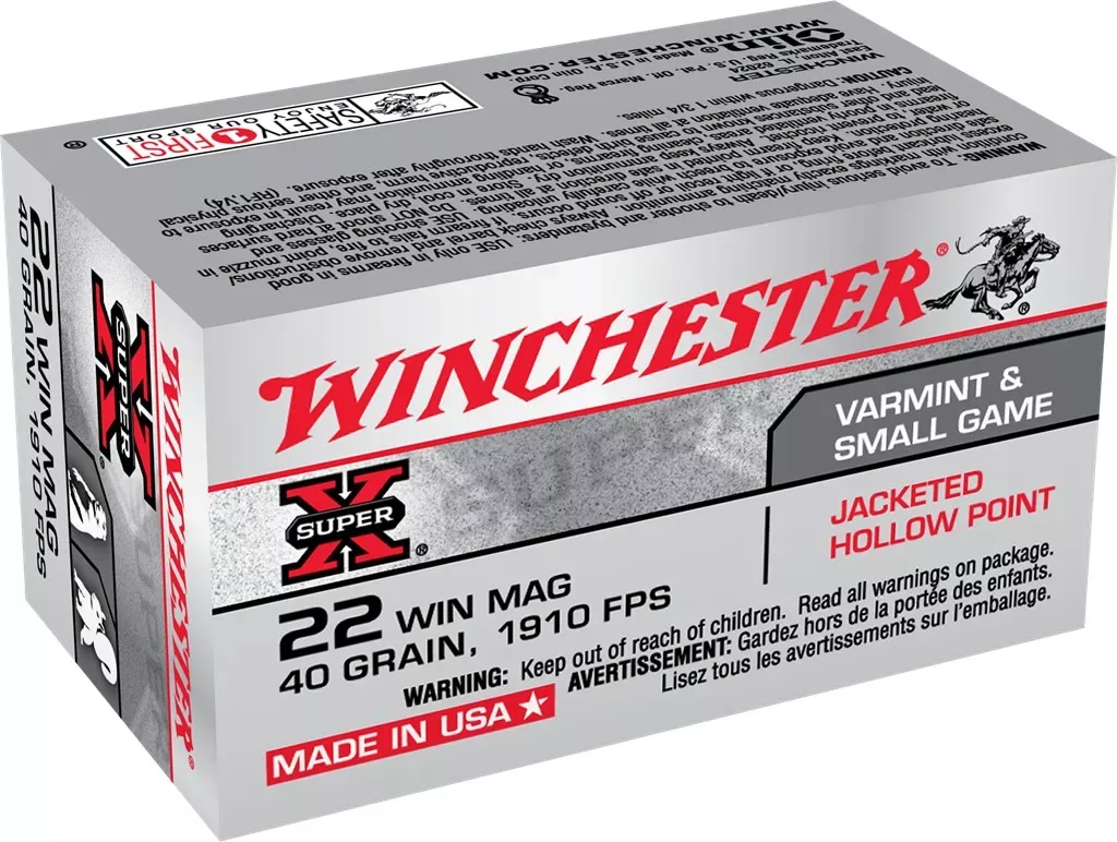 Winchester Super‑X .22 Winchester Magnum Rimfire 40 Grain Jacketed Hollow Point Ammo – 50 Rounds