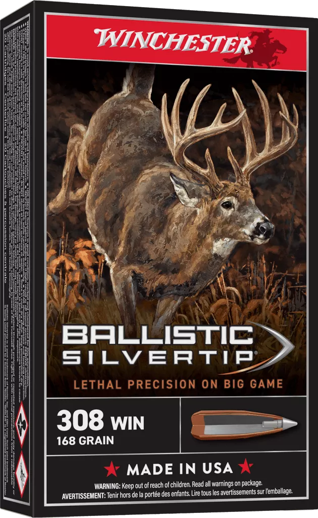 Winchester Supreme 308 Winchester Ammo 168 Grain Ballistic Silvertip