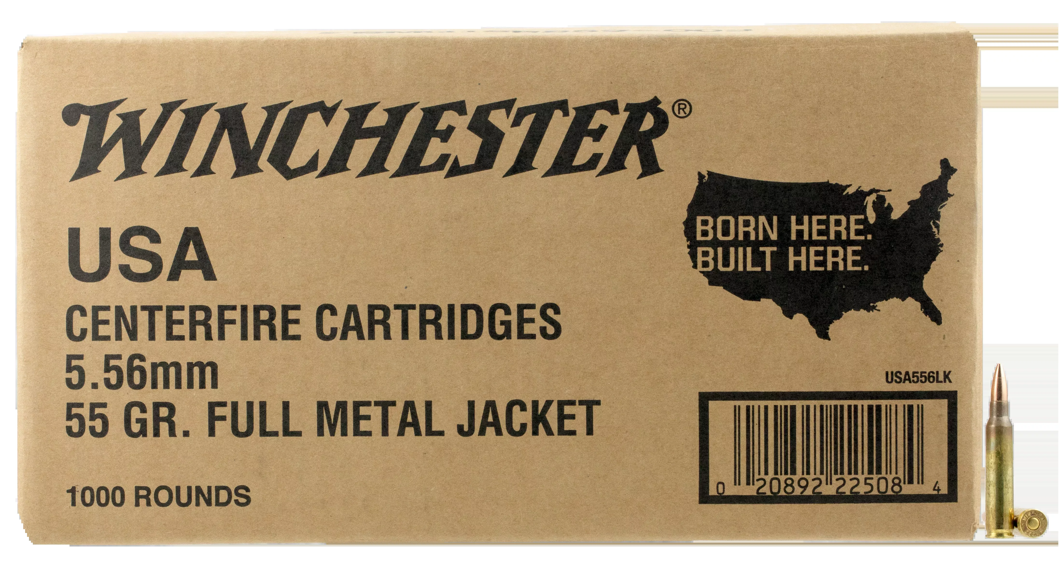 Winchester USA M193 5.56x45mm NATO 55gr FMJ Rifle Ammo Case of 1000 Rounds WM1931000