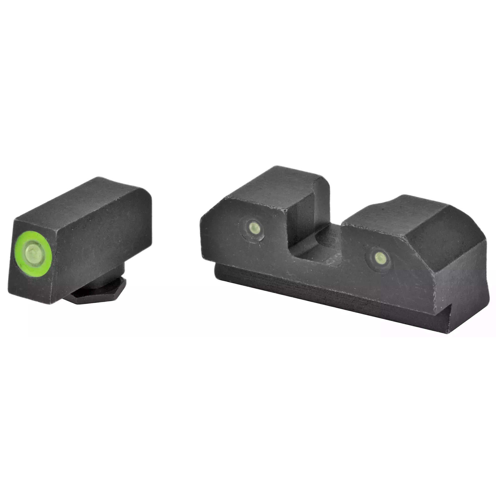 XS Sights Tritium 3-Dot Night Sight Set for Glock Small-Frame Pistols with Ember Glow Front, GL-R012P-6G