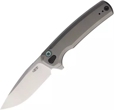 Zero Tolerance 0044 Button Lock Flipper Knife - 3.2" CPM-S45VN Two-Tone Drop Point Blade, Bead Blasted Titanium Handles, Reversible Clip