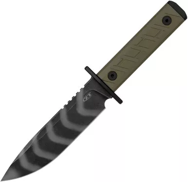 Zero Tolerance Model 0006 Fixed Blade Knife - 6" CPM-3V Tiger Stripe Clip Point, OD Green G10 Handles, Kydex Sheath