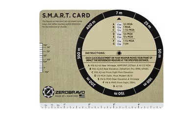 ZeroBravo Simple Marksman Adjustment Reference Table Card