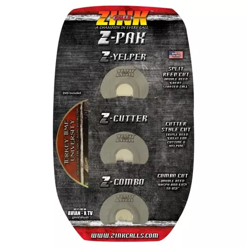 Zink ZNK-ZNK333 Z-Pak , 3 Mouth Calls-Combo, Cutter & Double